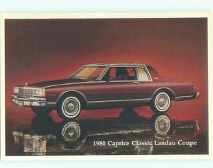 1980 Postcard Ad CHEVROLET CAPRICE CLASSIC LANDAU COUPE CAR AC6136