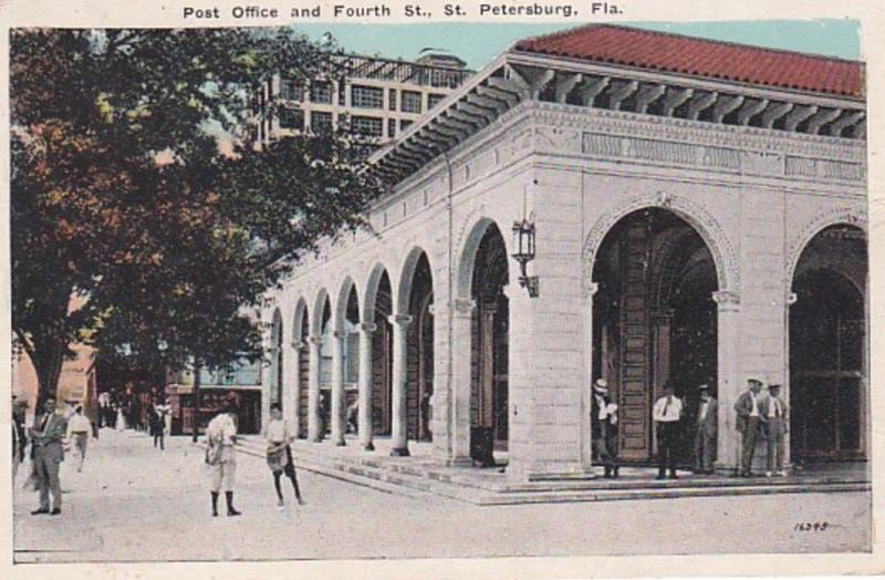 Florida St Petersburg Post Office and Fourth Street 1924