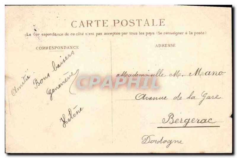 Old Postcard Perigueux Front St Wharf View