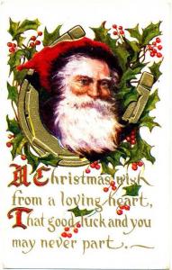 Santa In Horseshoe Christmas - 1912