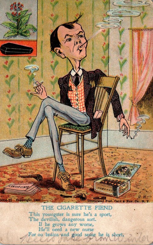 Humour The Cigarette Fiend 1908