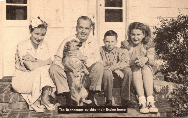 California Hollywood The Breneman Family Outside Their Encino Home