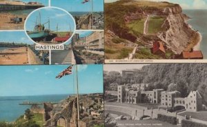 Hastings Flag Castle Model Village Kings College 4x 1970s Postcard s