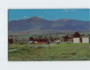 Postcard Deer Lodge with Mt. Powell, Deer Lodge, Montana