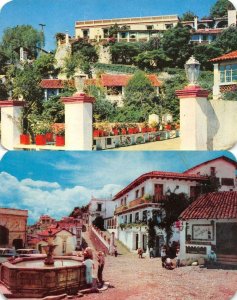 TAXCO, Guerrero Mexico  VICTORIA HOTEL & STREET SCENE~Fountain  *2* Postcards