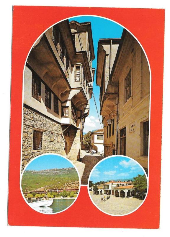 Macedonia Ohrid Multiview Vintage Postcard 4X6 Yugoslavia