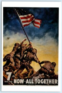 WWII War Loan Poster MARINES Raising Flag IWO JIMA  4x6 Repro Postcard