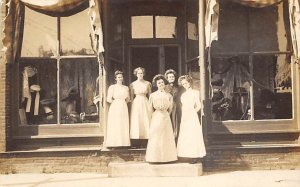 Real Photo, Woman on steps Exterior Retail Unused 