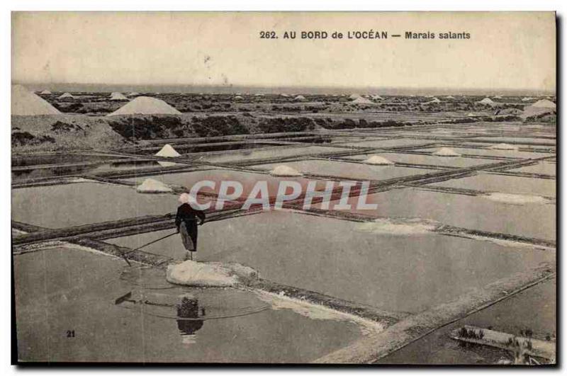 VINTAGE POSTCARD Folklore salt-water Marshes At the edge of