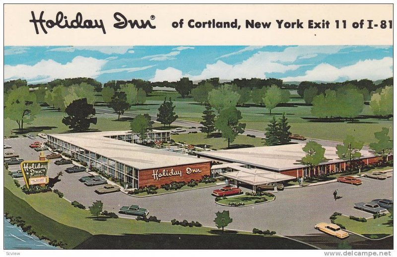 Aerial view,  Holiday Inn of Cortland,  New York,  40-60s