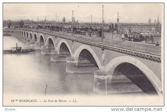 Bridge, Le Pont De Pierre, Bordeaux (Gironde), France, 1900-1910s