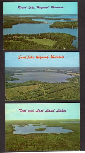 WI Lot 3 Aerial POSTCARDS ROUND LAKE HAYWARD WISCONSIN