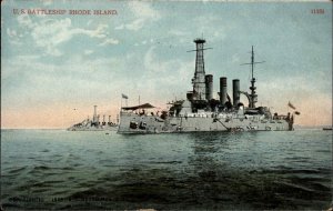 U.S. Battleship Rhode Island c1910 Vintage Postcard