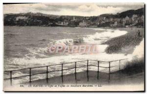 Old Postcard Le Havre Waves effect at the Maritime Boulevard