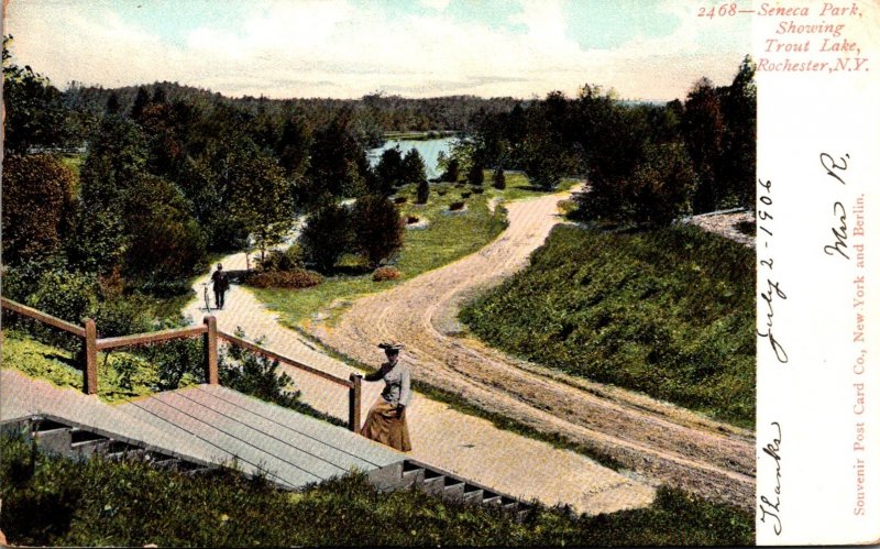 New York Rochester Seneca Park Showing Trout Lake 1906