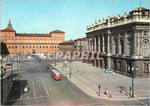 Modern Postcard Torino Place du Chateau Royal Palace and Palazzo Madama with ...