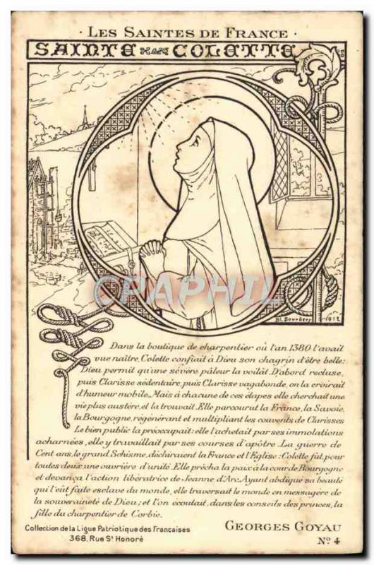 Postcard Old Surname The holy of France Sainte Colette