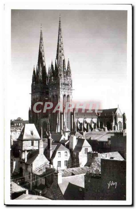 Old Postcard Quimper Finistere The Castedrale