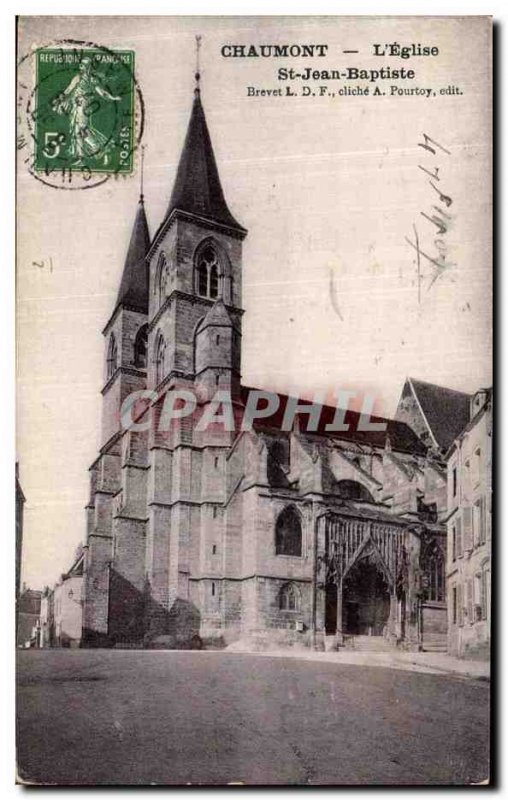 Old Postcard Chaumont The Church of St John the Baptist