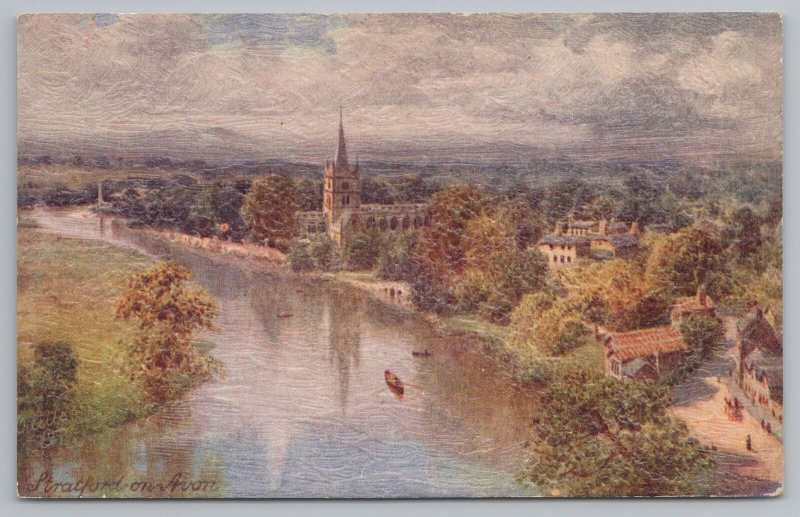 TUCK Oilette~Stratford-On-Avon~River Avon~England~HB Wimbush~#7920~Vintage PC 