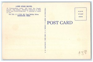 c1940 Lone Star Motel Tome Bailey Drive Meridian Mississippi MS Vintage Postcard