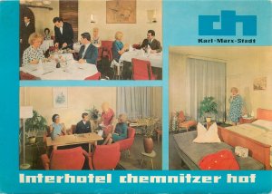 Extra size 15x21cm postcard Interhotel Chemnitzer Hof Karl Marx Stadt