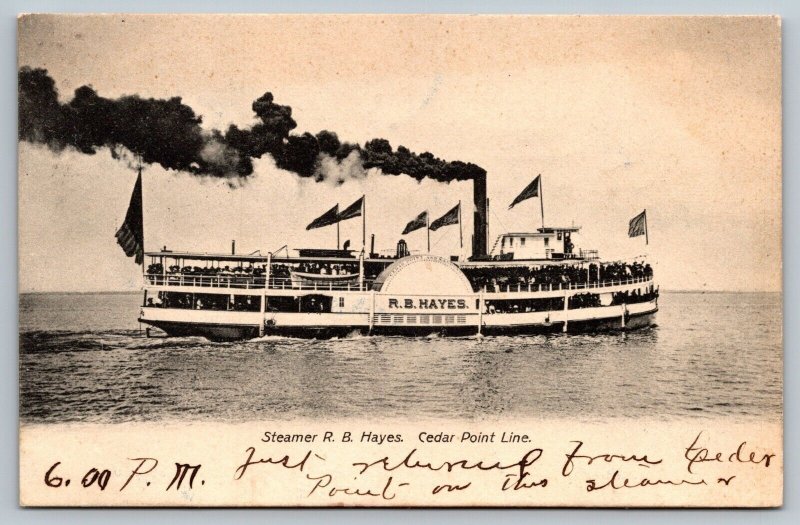 Postcard Steamer R. B. Hayes - Cedar Point Line - Ohio - 1907