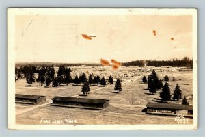 RPPC Fort Lewis WA-Washington, Aerial View Real Photo c1942 Postcard