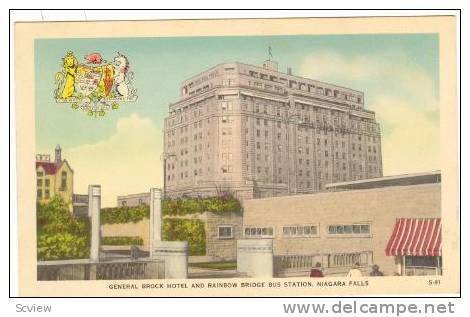 General Brock Hotel and Rainbow Bridge Bus Station, Niagra Falls, Ontario, Ca...