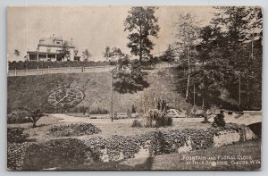 Chester WV Fountain And Floral Clock At Rock Springs c1910 Postcard C32