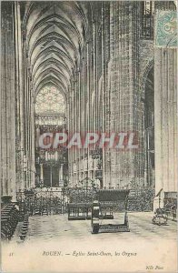 Postcard Old church Rouen St. Ouen organs Organ