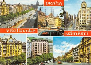 B109227 Czech R. Praha Wenzelsplatz Square Place Saint Venceslas Cars