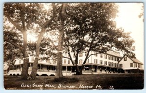 RPPC BOOTHBAY HARBOR, Maine ME ~ Roadside OAKE GROVE HOTEL 1913 Postcard