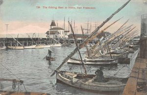 The Fishing Fleet at Home SAN FRANCISCO, CA 1908 Vintage Hand-Colored Postcard