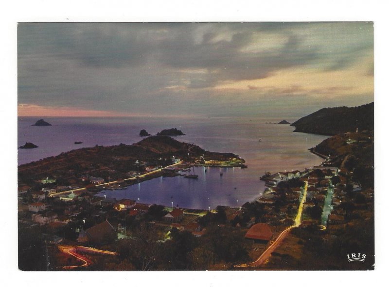 Saint Barthelemy St. Barth Barts Gustavia Aerial Night View Iris 4X6 Postcard