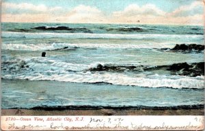 Atlantic City New Jersey Ocean View Beachfront UDB Cancel WOB WOF Postcard 