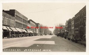 MI, Jonesville, Michigan, RPPC, Chicago Street, Commercial Section, Photo