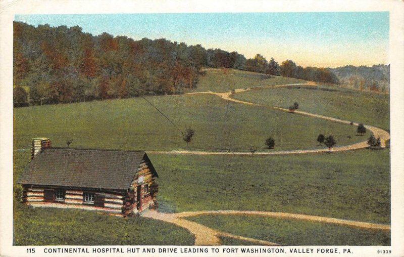 Continental Hospital Hut, Fort Washington, Valley Forge, PA ca 1920s Postcard