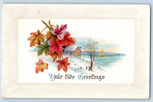 Camp Eagle Pass Texas TX Postcard Christmas Greetings Winter Scene c1910's