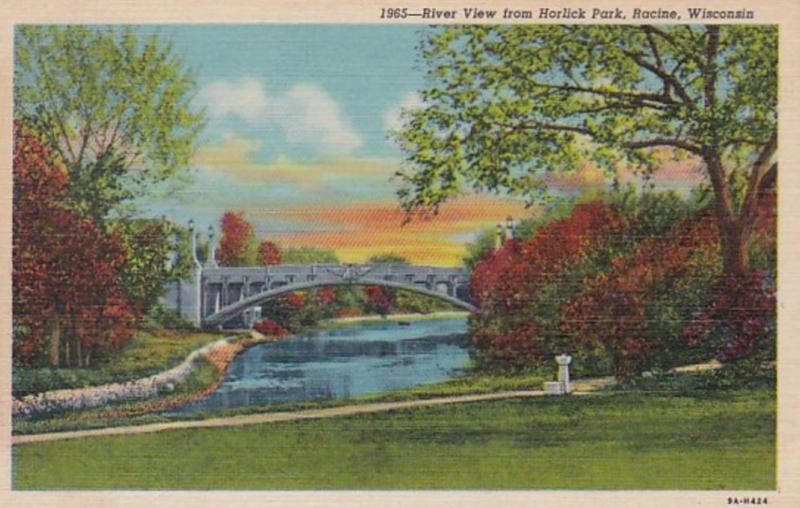 Wisconsin Racine River View From Horlick Park Curteich