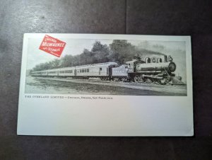 Mint USA Train Locomotive Postcard The Overland Limited Chicago Milwaukee