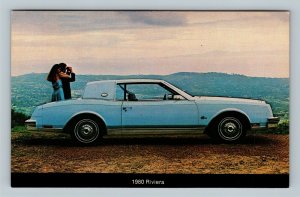 Car- 1980 Buick Riviera 2-Door Hardtop, Light Blue, Scenic View Chrome Postcard