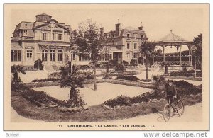 Cherbourg (Manche), France, 1900-1910s; Le Casino - Les Jardins , man on bicycle