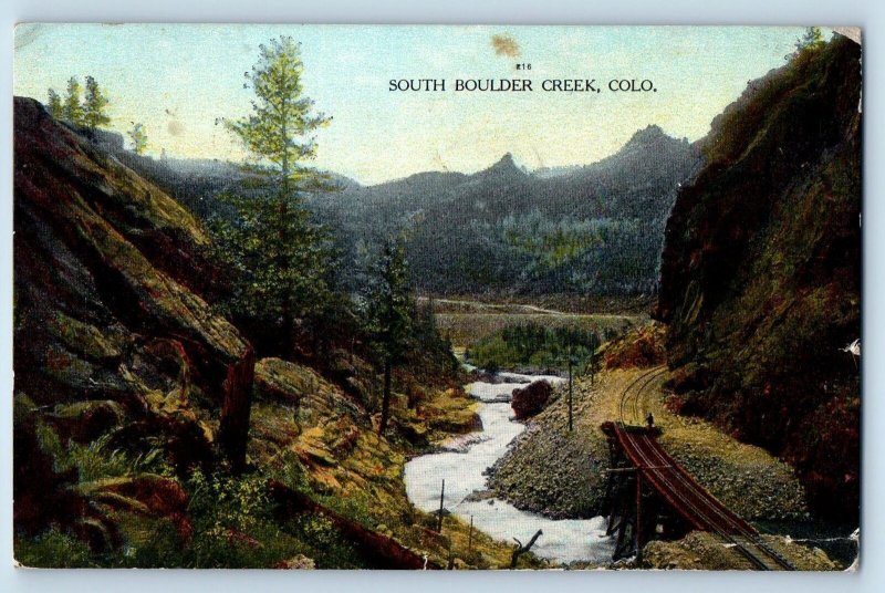 Santa Cruz County Colorado CO Postcard South Boulder Creek Moffat Road View 1912
