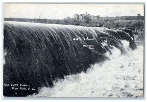 1938 Soo Falls Power River Buildings Sioux Falls South Dakota Vintage Postcard