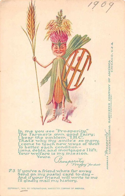 International Harvester Fantasy Corn Wheat Fairy Advertising Postcard JH231089