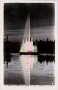 Fountain Stanley Park Vancouver British Columbia Gowen Sutton RPPC Postcard H32
