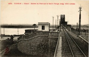 CPA AK INDOCHINA Tonkin Entree du Pont sur le Fleue Rouge VIETNAM (958913)