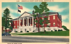 Vintage Postcard 1930's Greenville County Court House SC South Carolina