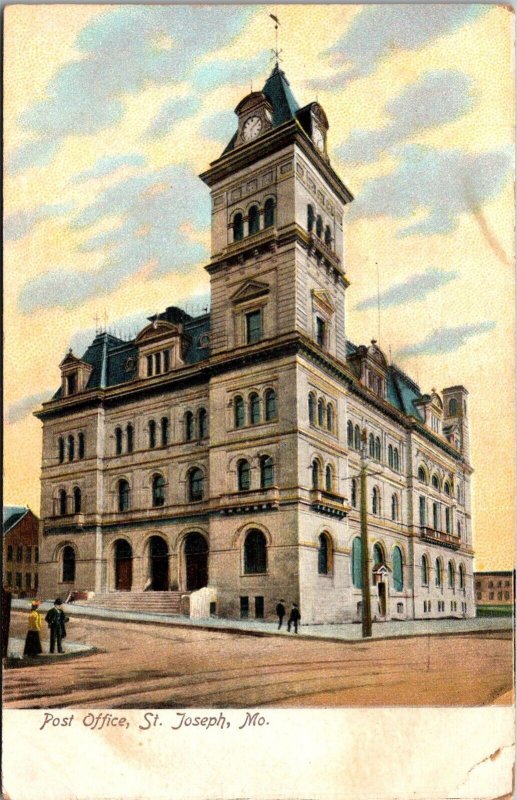 Post Office, St. Joseph MO Undivided Back Vintage Postcard S78